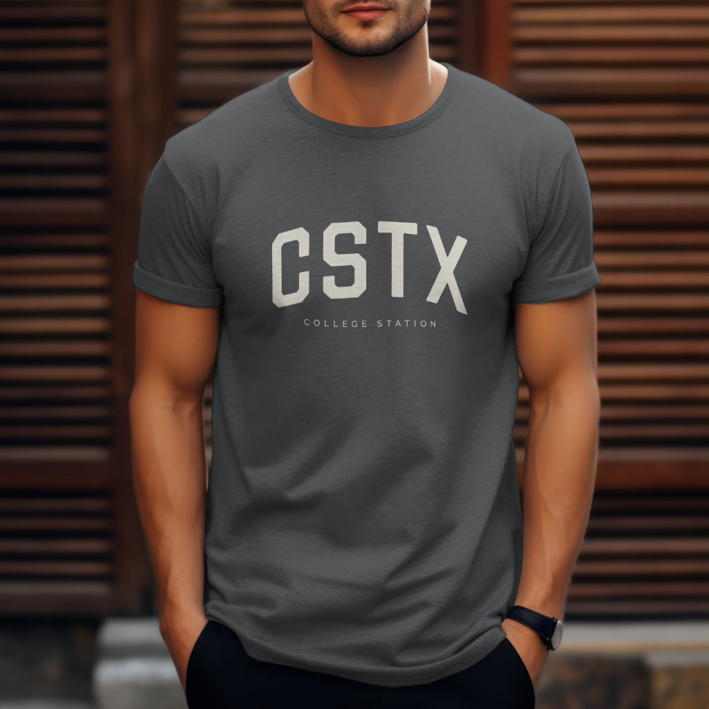 CSTX T-Shirt - College Station, Texas - Unisex Jersey Short Sleeve T-Shirt - Collegiate