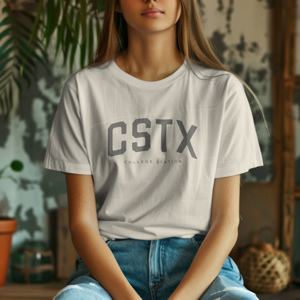 CSTX T-Shirt - College Station, Texas - Unisex Jersey Short Sleeve T-Shirt - Collegiate