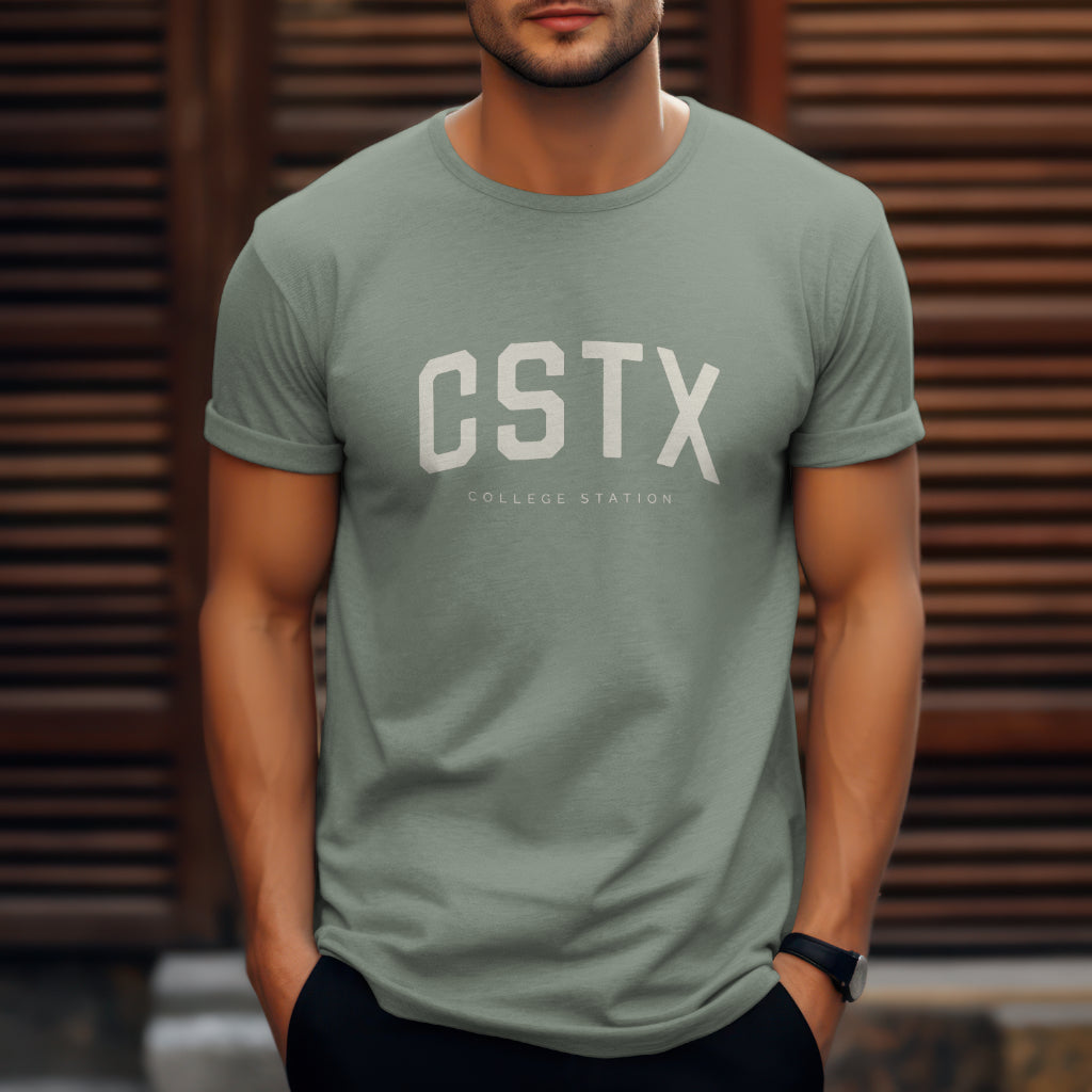 CSTX T-Shirt - College Station, Texas - Unisex Jersey Short Sleeve T-Shirt - Collegiate