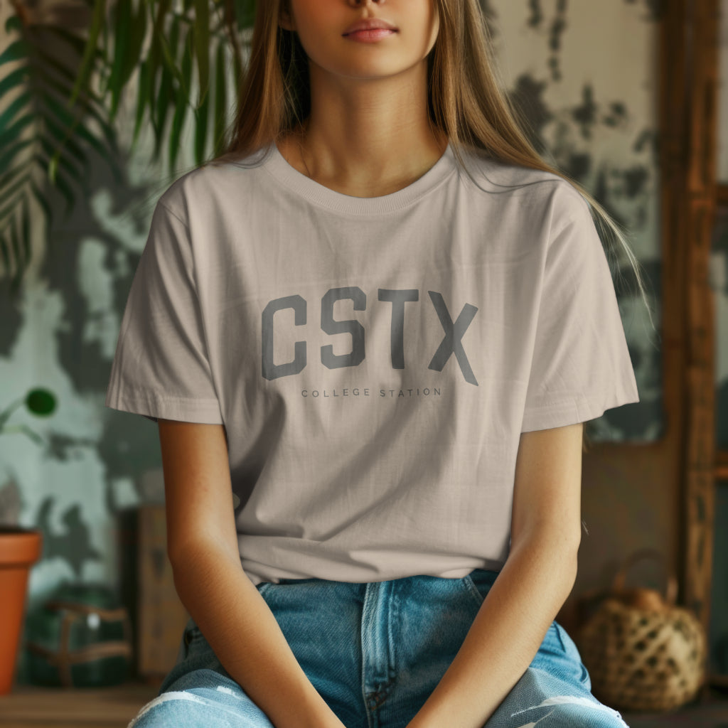 CSTX T-Shirt - College Station, Texas - Unisex Jersey Short Sleeve T-Shirt - Collegiate