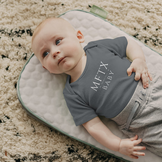 Marble Falls Baby Bodysuit - Stylish MFTX City Abbreviation Onesie | Texas Baby